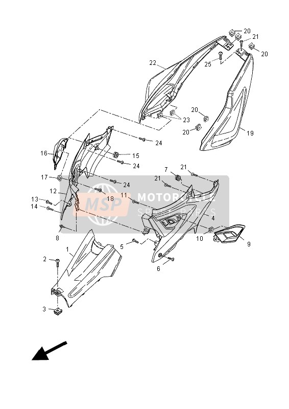 Yamaha NS50 AEROX 2014 Side Cover for a 2014 Yamaha NS50 AEROX